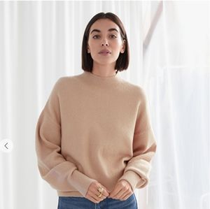 Other Stories Mock Neck Sweater Camel XS
